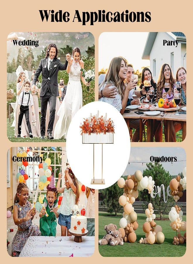 YCWSPEMR Tall Crystal Flower Stand for Wedding Centerpieces - 28" x 12" Gold Metal Pedestal with Sparkling Crystal Pendants, Elegant Flower Vase Stand for Tables, Parties, Banquets & Event Decorations - Image 4